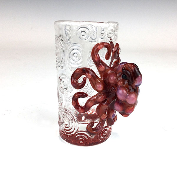 Red Octopus Shot Glass by Mazet Studios